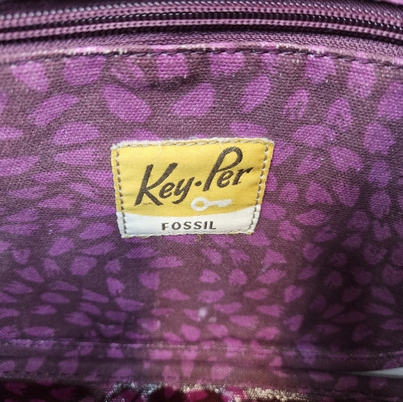 Fossil Key-Per Colorful Coated Canvas Messenger Crossbody Laptop Bag - Picture 13 of 14